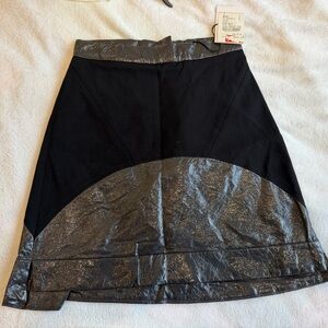 Chic Black and Silver A-Line Skirt